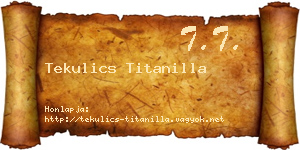 Tekulics Titanilla névjegykártya